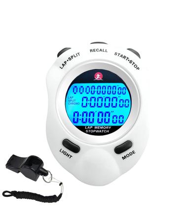 Rolilink Stopwatch Stop Watch for Sports Waterproof Stopwatches Timer for Sports and Competitions 10 Lap With Backlight-plastic