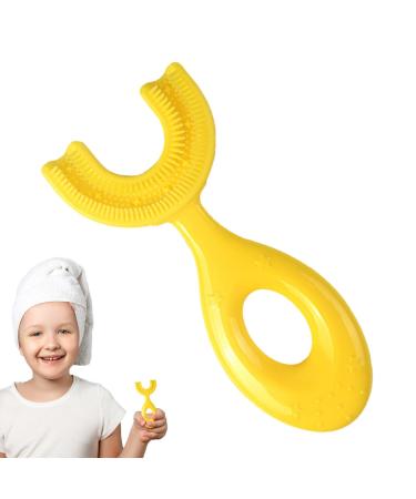 Silicon bristle toothbrush for children U-shaped children's toothbrush 360-degree silicone toothbrush |Food-like U-shaped children's hand toothbrush for boys and girls between the ages of 6 and 12