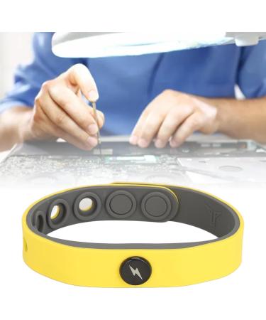 Yellow Silicone Static Removal Bracelet | Boost Energy & Eliminate Static Charge | Durable Elastic Sports Bracelet - Buy Online on GoSupps.com