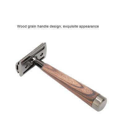 Udavivi Double Edge Safety Razor | Zinc Alloy Manual Razor with Wooden Handle | Reusable & Eco-Friendly for Men - Buy Online on GoSupps.com