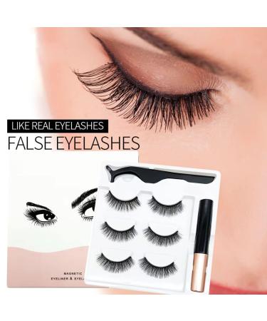 Magnetic Eyelashes & Eyeliner Set - 3D Waterproof Purple Lashes with Tweezers | Natural Look & Easy Application - Buy Online on GoSupps.com