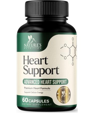 Heart Supplements for Men & Women 1650mg for Heart Health Support with CoQ10 Hawthorn Plant Sterol & More Heart Vitamins & Extracts to Support Nitric Oxide & Energy Production - 60 Capsules 60 Count (Pack of 1)