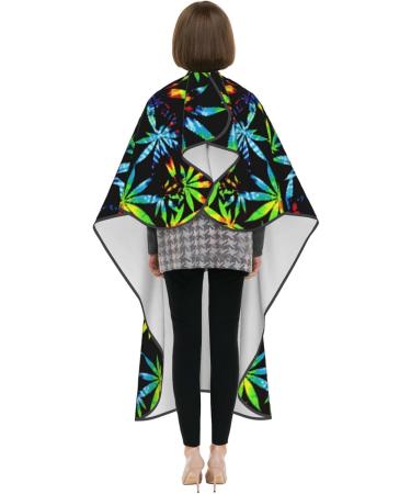 55x66 Inch Tie-Dye Pot Leaf Barber Cape - Adult Haircut Cape with Snap Closure | International Shipping Available - Buy Online on GoSupps.com
