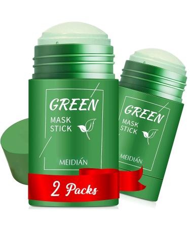 IRIYAND Green Tea Mask Stick for Face(2PCS), Blackhead Remover, Green Tea Extract, Deep Pore Cleansing, Face Moisturizing, Skin Brightening for All Skin Types 2 Count (Pack of 1)
