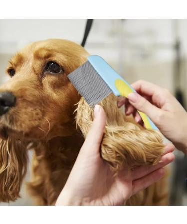 Stainless Steel Lice Comb Set - 2 Pack for Lice Fleas & Dandruff Removal | Durable Nissen Ridge & Lice Bams | Yellow Blue & Green - Buy Online on GoSupps.com