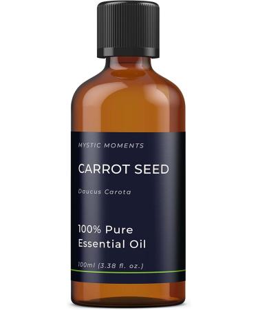Mystic Moments Carrot Seed Essential Oil 100ml | Pure Natural Oil for Diffusers Aromatherapy & Vegan Massage Mixtures | GVO-Free - Buy Online on GoSupps.com