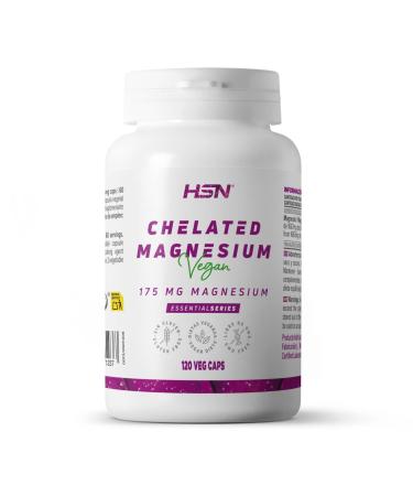 HSN HSN Magnesium Bisglycinate | 120 Vegan Capsules | 350 mg Magnesium per Daily Dose | 100% Glycinate with High Bioavailability