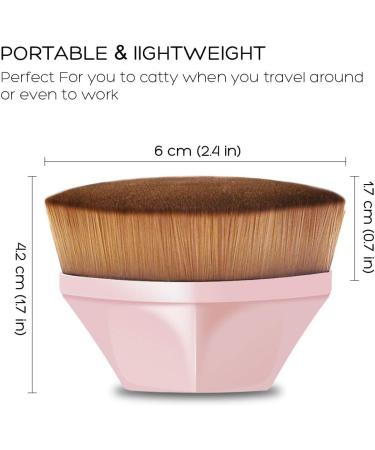 VICKSONGS 2pcs Flawless Finish Foundation Brush Set - Super Soft Flat Top Kabuki Brush for Streak-Free Makeup - Pink2 - Buy Online on GoSupps.com