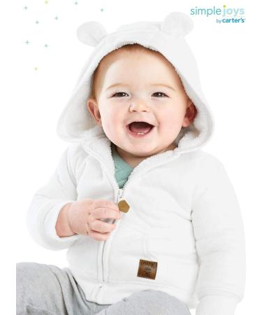 Simple Joys by Carter's Baby Hooded Sweater Jacket with Sherpa Lining - 0 Months, Oatmeal - Buy Online on GoSupps.com