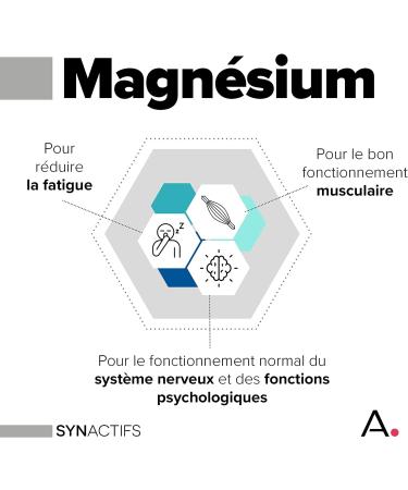 ARAGAN - Synactif Pack of 2 Magnactives - Food Supplement Fatigue Nervous Balance Stress - Magnesium Taurine Vitamin B - 120 capsules - 2 to 3 months taken - Made in France - Buy Online on GoSupps.com