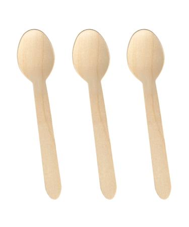 BLUE TOP 100pcs Disposable Wooden Cutlery Spoons 6.4 Inch 100% Natural Eco-Friendly,Biodegradable and Compostable Alternative to Plastic,great Disposable wooden Utensils for Event Camping Pinic Spoons 6.4 inch 100 PCS