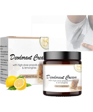 IFFANY Natural Deodorant Cream 30 ML, Anti-Odor Underarm Cream, Deodorant Cream with Propolis and Lemongrass, Deodorizing Body Cream for Armpits