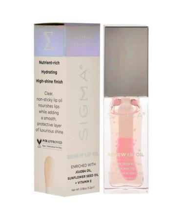 Sigma Beauty Renew Lip Oil | Tinted Non-Sticky Hydrating Lip Oil with Antioxidants - Hush Clear Pink Sheen - Buy Online on GoSupps.com