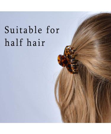DEEKA 3 PCS 2.5 Inch Tortoise Shell Hair Claw Clips - Double Row Teeth Hair Jaw Clips for Women - Black/Brown/Leopard - Pack of 3 - Buy Online on GoSupps.com