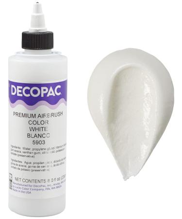 DecoPac White Food Coloring, 8 Fl Oz Airbrush Food Color, Edible Airbrush For Cake Decorating, Cookie Airbrush Coloring, Food Airbrush Kit Add-on, Airbrushes For Cake Decorating 8Fl Oz 8 Fl Oz (Pack of 1) White