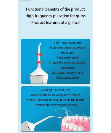 Buy Cordless Tooth Flosser | Portable Rechargeable Dental Oral Rinse | IPX7 Waterproof Tooth Cleaner for Home & Travel - Buy Online on GoSupps.com