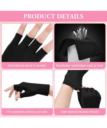 ACWOO UV Gloves for Gel Nails 1 Pair UV Protection Gloves for Manicures Anti UV Gloves for Nail Lamp Manicures Dryer Nail Skin Care Fingerless UV Protection Gloves Protect Hands from UV Harm 1 Pair Black - Buy Online on GoSupps.com