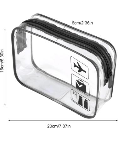 2pcs Clear Travel Toiletry Bag Set - TSA Approved Quart Size, Transparent Airport Carry-on Liquid Bags for Easy Security Check (Black) - Buy Online on GoSupps.com