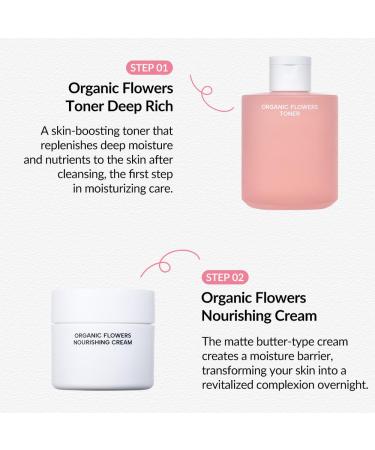 Whamisa Organic Flowers Nourishing Cream - Vegan Moisturizer for Sensitive & Dry Skin | 95.2% Organic Korean Skincare (50ml - Buy Online on GoSupps.com
