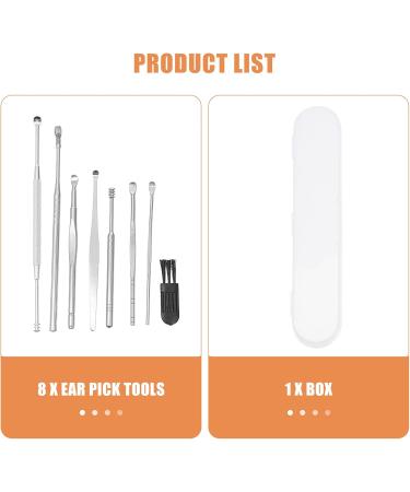 FOMIYES 7 Sets Ear Spoon Set - 8 Stainless Steel Ear Wax Removers | Multipurpose Ear Cleaning Tools Durable & Portable Ear Picks for Effective Hygiene - Buy Online on GoSupps.com