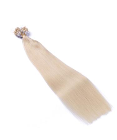 Micro Ring Hair Extensions #60 White Blonde - 50cm 300 Strands 100% Remy Real Hair Easy to Use - Professional Quality - Buy Online on GoSupps.com
