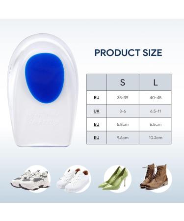 Clundoo Soft Gel Heel Pillow Inserts - Orthopedic Heel Spur Relief for Men & Women (3 Pairs Size L 40-45) - Comfortable Achilles Tendon Support - Buy Online on GoSupps.com