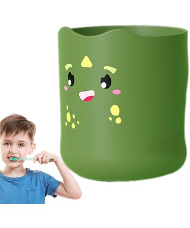 Shakven Kids Toothbrush Cup | 300ml Cartoon Water Cup Mouth Rinse Cup Adorable Bathroom Cup Smooth Kids Cup for Boys Girls Toothbrush Little Dinosaur - Buy Online on GoSupps.com