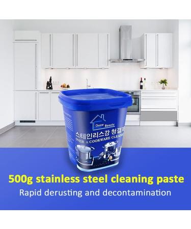 500g Stainless Steel Cleaning Paste Oven Cookware Cleaner Remove Stains from Pots Pans Multi-Purpose Household Powerful Rust Remover Cleaner - Buy Online on GoSupps.com