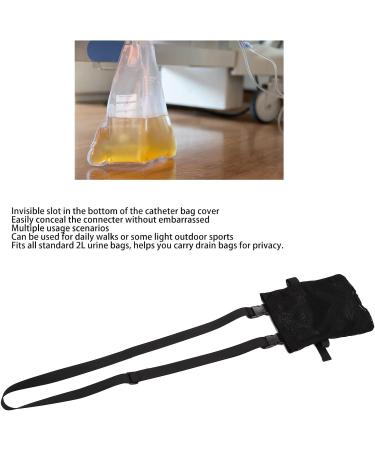 Asixxsix Urine Drainage Bag Holder | 2000 ml Foley Catheter Bag Cover with Adjustable Strap | Durable & Discreet Black Design - Buy Online on GoSupps.com