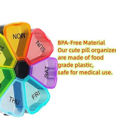 Weekly Pill Organizer - 7 Day Large Daily Pill Case for Vitamins Supplements & Fish Oil - Black - Buy Online on GoSupps.com