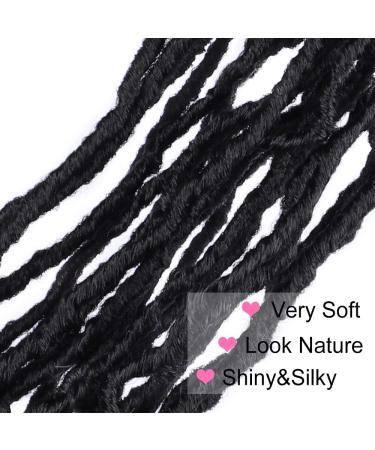 WECAN 18 inch Soft Locs Crochet Hair 7 Packs - Pre Looped Faux Goddess Locs Synthetic Braids #1B 18 Inch (Pack of 7) - Buy Online on GoSupps.com
