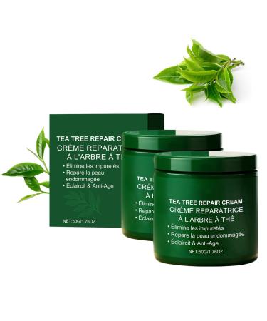 Generisch Tea Tree Healing Cream 2 Pack - Professional Organic Tea Tree Oil Cream - Natural Care Against Impurities - Soothing Moisturizing Cream for All Skin Types