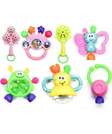 Tixiyu 7-Piece Baby Rattling Toys Set | Educational Silicone Chew Toys for Infants 0-12 Months | Music & Development Gift Set - Buy Online on GoSupps.com
