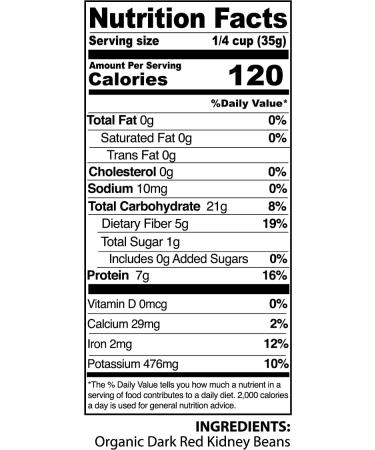 Mountain High Organics Dark Red Kidney Beans - Certified Organic 1.5LB Bag - Buy Online on GoSupps.com
