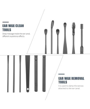 Stainless Steel Ear Cleaning Tools - 2 Sets of Portable Black Spiral Scrapers for Ear Wax Removal and Storage - Reusable and Easy to Use for Men, Kids, and Home Cleaning - Healeved - Buy Online on GoSupps.com