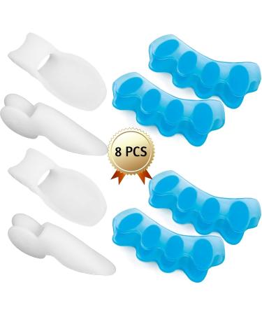 8-Piece Toe Separator Silicone | Pain Relief for Toe Misalignment & Overlapping Toes | Correct Valgus & Foot Orientation for Men & Women - Buy Online on GoSupps.com