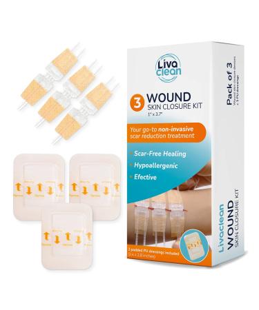 1 X 3.7  (3 CT) Wound Closure Strips - Survival First Aid Kit - Zip Strips Wound Closure Device Zip Tie Skin Closure Butterfly Tape for Cuts Butterfly Closures Steri Strips Stitches Bandages Bandaids 1 X 3.7 in (3 Ct)