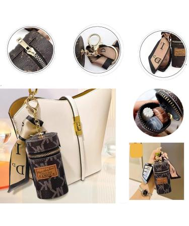 Voitead 2Pcs Luxury PU Leather Lipstick Organizer with Keychain - Travel Lip Gloss Makeup Storage Case for Purse, Perfume, Fingernail Polish, Car Key - Classic Design - Buy Online on GoSupps.com