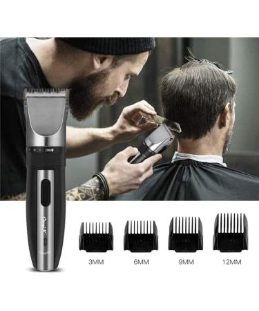 Professional Cordless Hair Clipper - Low Noise Rechargeable Haircut with Titanium Ceramic Blade | Adjustable 0.8-2mm Electric Shaving - Ideal for Easy Home Grooming - Buy Online on GoSupps.com
