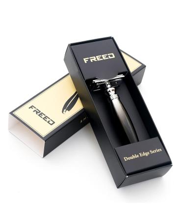 FREED Double Edge Safety Razor - Premium Baking Finish Alloy Handle & 10 Japanese 6Cr13 Stainless Steel Blades - Perfect Gift for Men & Fathers - Buy Online on GoSupps.com