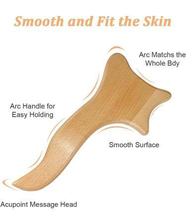BOUNABAY GUA SHA SHalymphdrainage Massage Device - Wooden Gua Sha Tool for Body Back and Neck Therapy | Perfect Health & Household Care Set - Buy Online on GoSupps.com