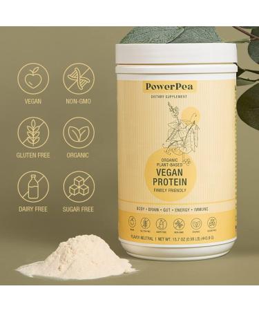 USDA Organic Plant-Based Vegan Protein Unflavored - Kids Nutrition Non-GMO Dairy Free Allergen Free Sugar & Gluten Free with Omega 3 & Turmeric - Buy Online on GoSupps.com