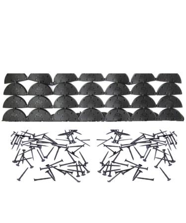 28 pcs Heel Plates Shoe Heel Taps Rubber Tips Sole Heel Repair Pad Replacement with Nails  Black  Large