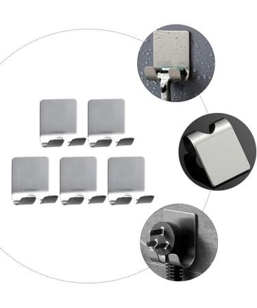 Cabilock 10-Piece Multifunctional Hook Wall Clothes Stand & Razor Holder | Heavy-Duty Aluminum Alloy No Trace Sticky Hooks for Clothes Rack - Buy Online on GoSupps.com