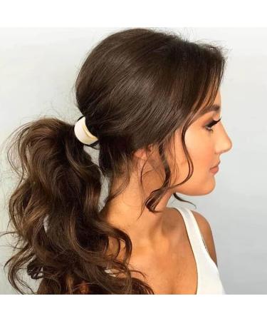 Brinie Acrylic Cuff Hair Ties Elastics Ponytail Holders Hair Bands Oval Hair Scrunchies - Pack of 3 - Buy Online on GoSupps.com
