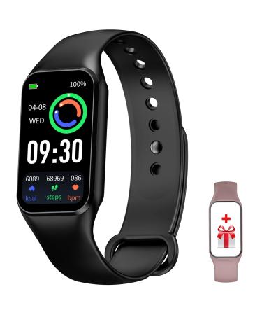 Smart Watch for Men Women - Oximeter (SpO2) Calorie Pedometer, Sleep and Heart Rate Monitor, 24 Sports Modes 1.47 Inch HD Screen, iP68 Waterproof, Fitness Tracker Compatible with Android and iOS Phone Black