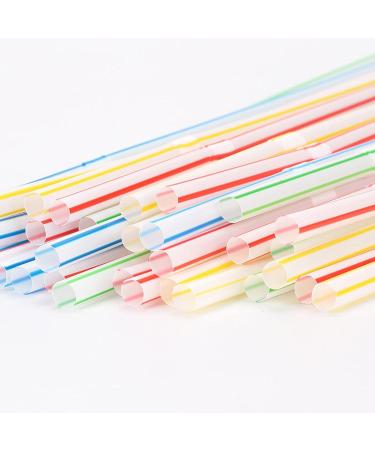 1000Pcs Flexible Straws Disposable Plastic Stripes Multiple Colors Straws 8 inch Long - Buy Online on GoSupps.com