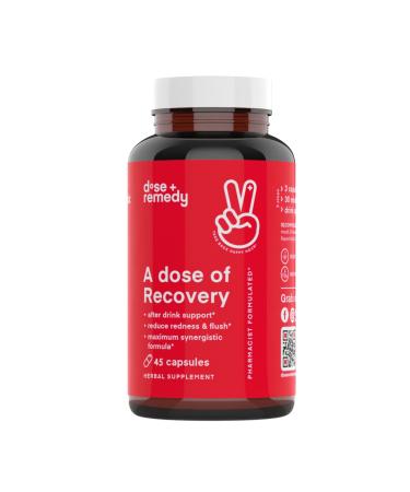 A dose of Recovery Formerly Red Deuces | Liver Detox  Hydration Support for Better Morning Recovery Asian Flush | Dihydromyricetin DHM  Quercetin  Vitamin B  Milk Thistle  Prickly Pear  | (45 Pills) 45 Count (Pack of 1)