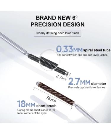 Hardcore Brushless Mascara Curling Mascara Set Waterproof Long-Lasting Non-Falling Non-Clumping Mascara Ultra-Slim Metallic Mascara for Charming Eye Makeup Black+brown - Buy Online on GoSupps.com