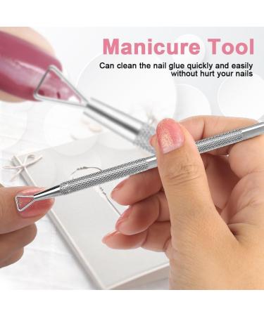 Cuticle Pusher Nail Cleaner Professional Stainless Steel Dual Sided Nail Cuticle Pusher Remover Manicure Pedicure Tool - Buy Online on GoSupps.com